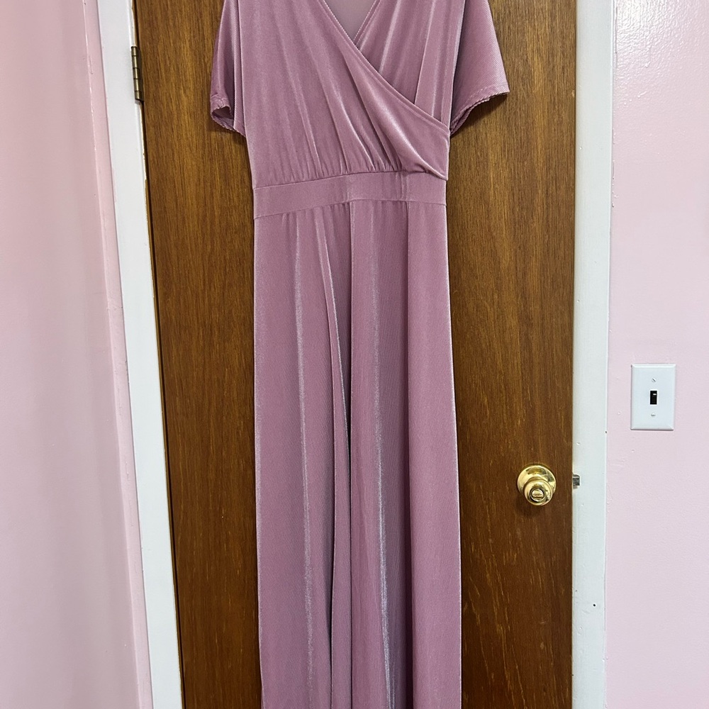 Elegant Mauve Wrap Dress